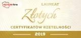 logo laureat złotych certyfikatów rzetelności 2019