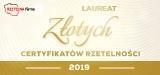 Laureat złotych certyfikatów rzetelności 2019