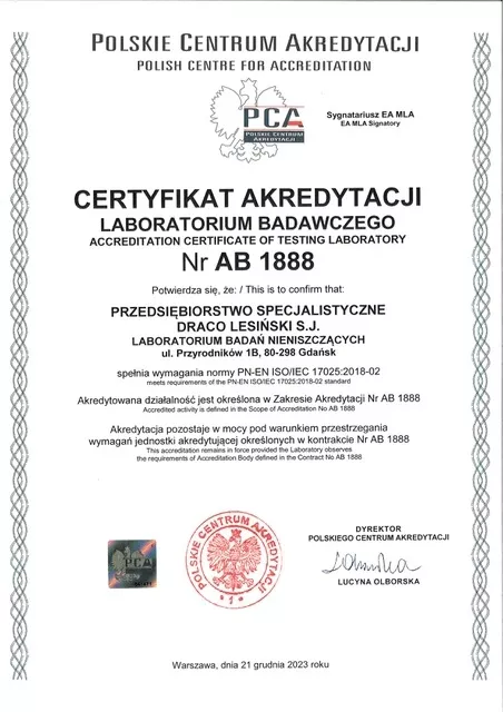 Certyfikat Akredytacji